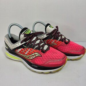 Saucony Triumph ISO 2 Women's Running Shoes Size 8 Coral and Green